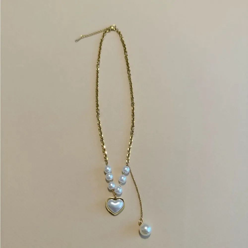 Heart pearl necklace #1323 - Picture 2 of 4